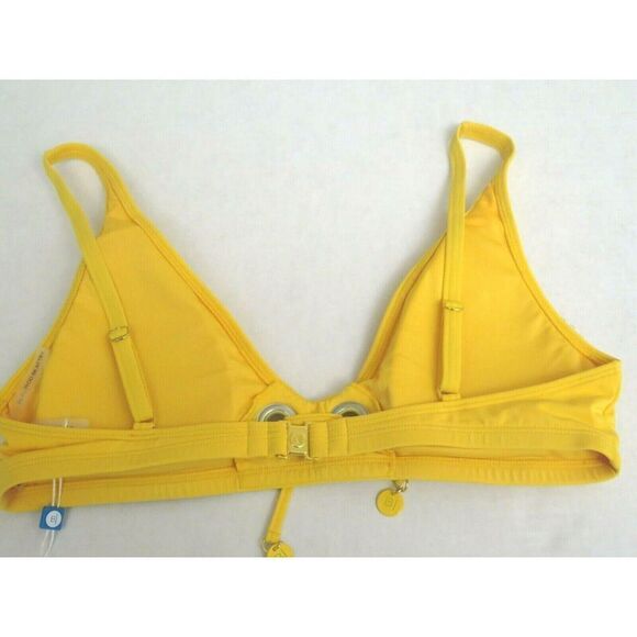 Bleu by Rod Beattie Women's Sz 10 Sunset Yellow Tie-Front Bikini Top $79 - Picture 6 of 7